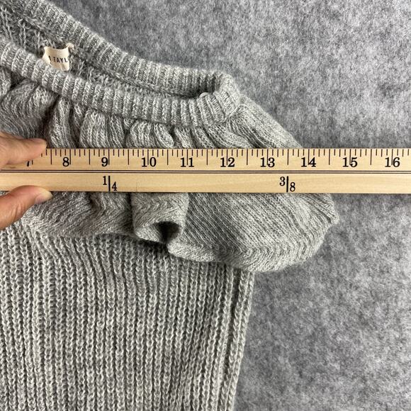 Rebecca Taylor One Shoulder Sweater Womens Gray XS Alpaca Wool Pullover Ruffle - Picture 5 of 12